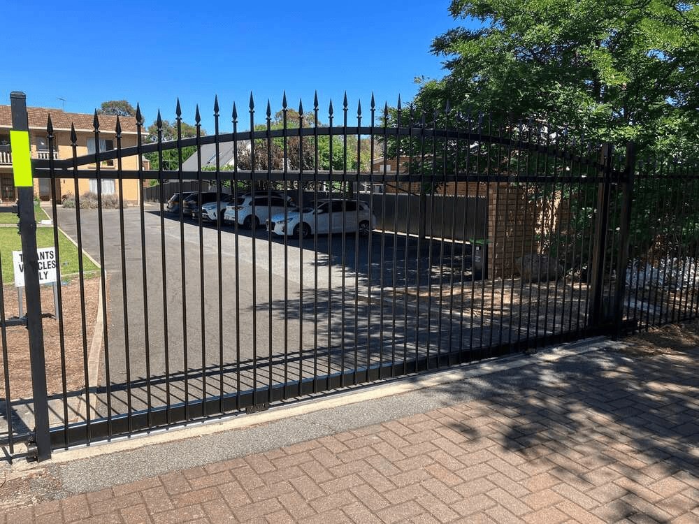 Automated sliding steel gate installed by Total Gate & Door Automation